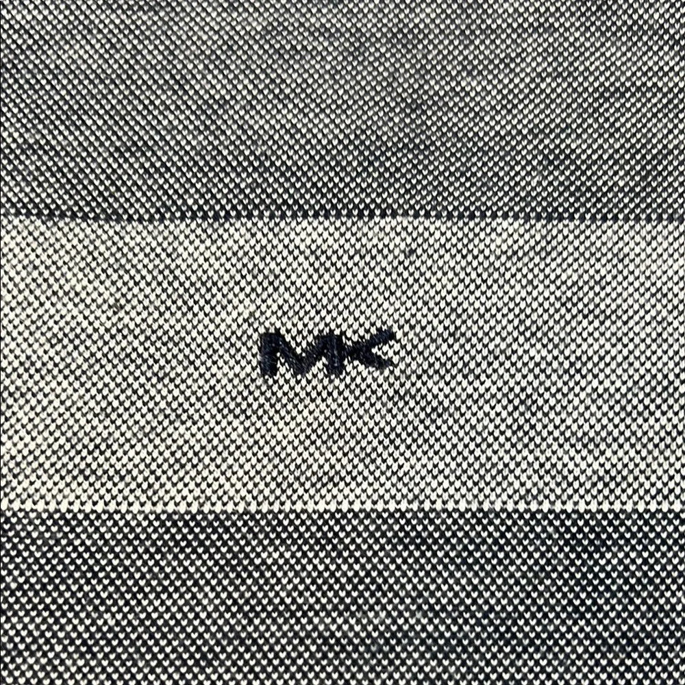 Michael Kors Striped V-Neck T-Shirt Casual Modern Top‎ Size L